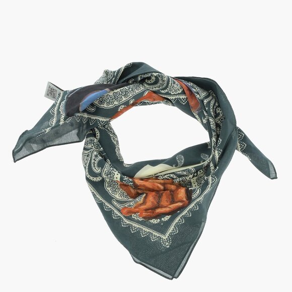 NEW Off-White Pascal Printed Cotton Bandana Green Virgil Abloh - Picture 4 of 4